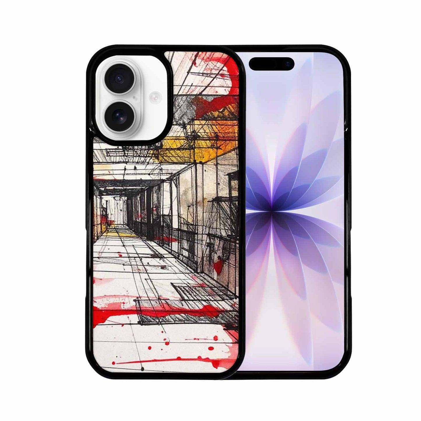 iPhone 17 Case — Black &amp; Red Ink Galaxy Space, Custom Phone Case