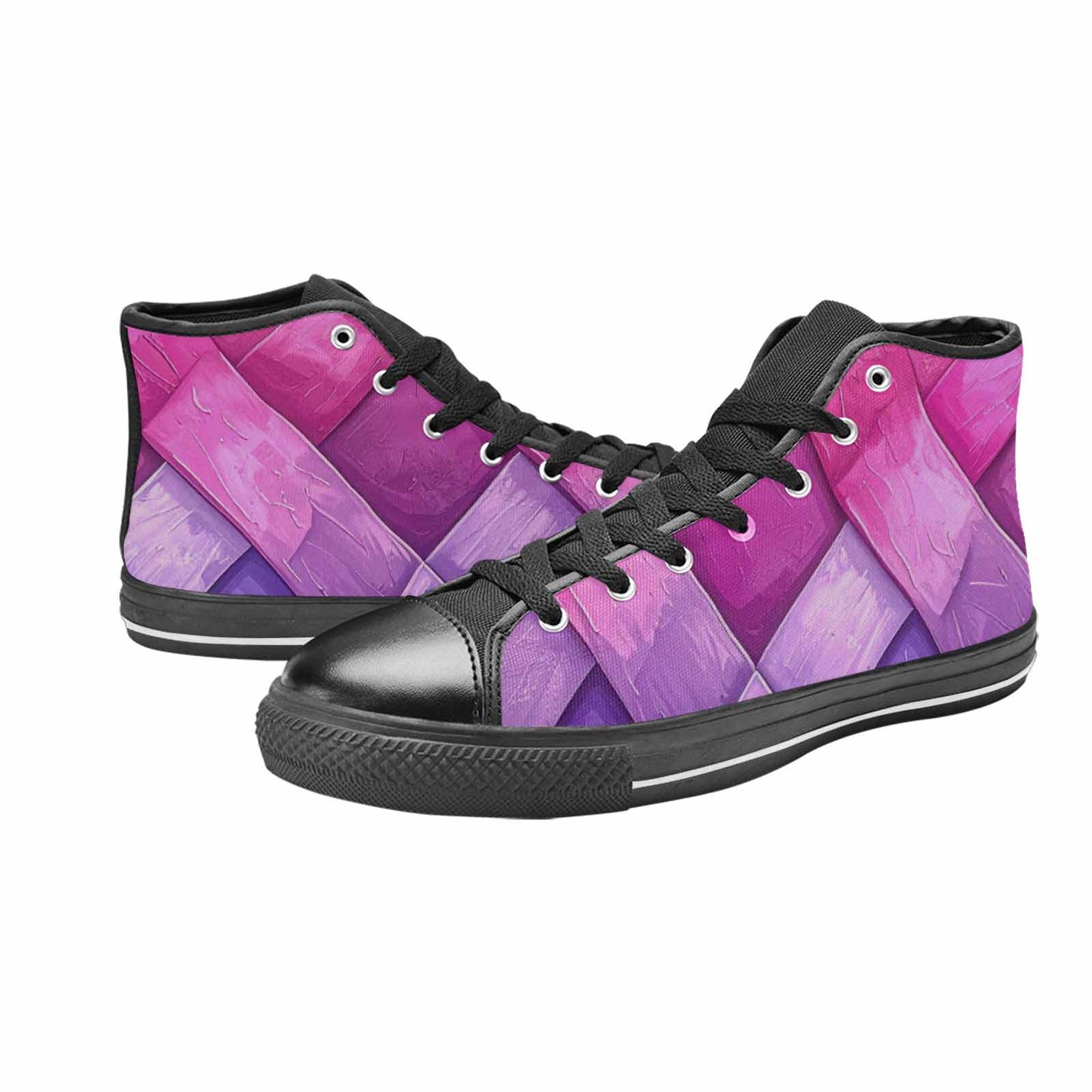 MEN'S Bisexual Flag Color High Top Canvas Vibrant Chaos Shoes