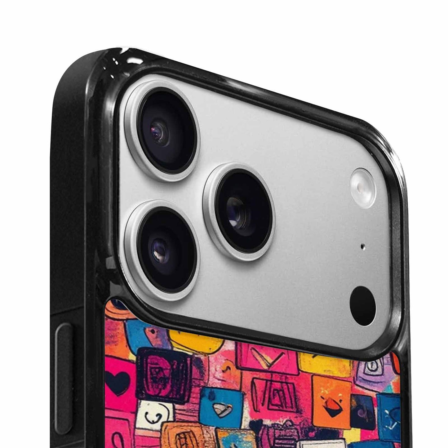 iPhone 17 Pro Case — Hand Drawn Icon Doodle Pattern Original, Custom Made Phone Cover