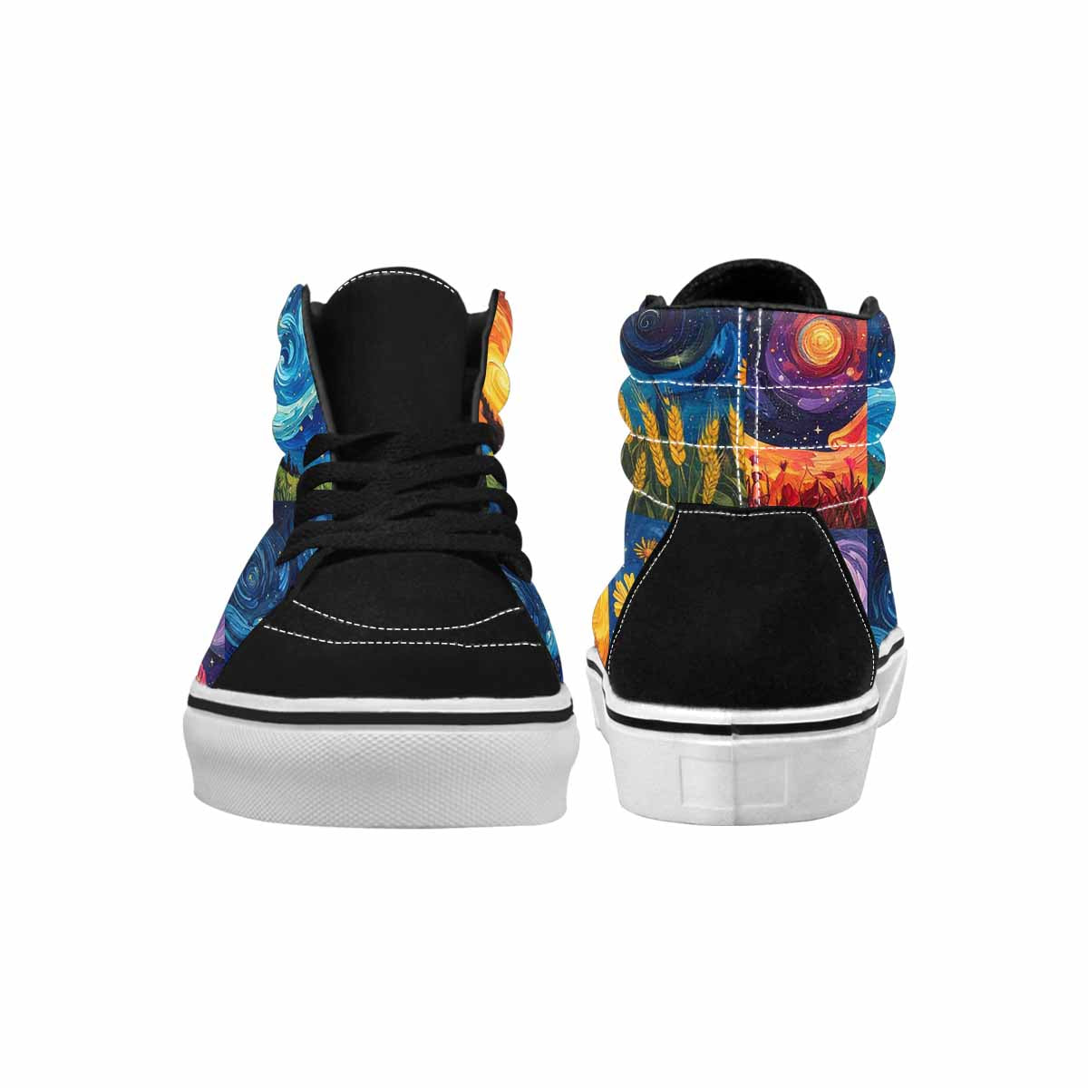 WOMEN'S Van Gogh-Style Swirl High Top Canvas Surreal Shoes