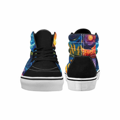 WOMEN'S Van Gogh-Style Swirl High Top Canvas Surreal Shoes