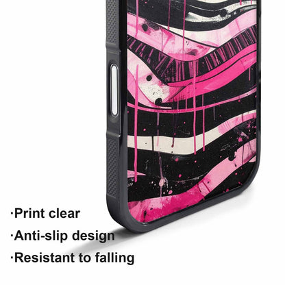 iPhone 17 Air Case — Black Pink Ink Zebra Stripe Animal, Custom Made Phone Cover