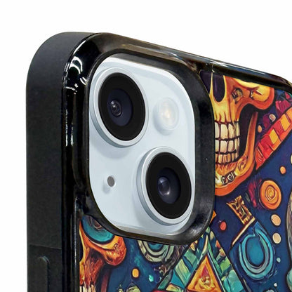 iPhone 15 Plus Case — Sacred Geometry Lots Of Skulls Seamless, Personalized Phone Case