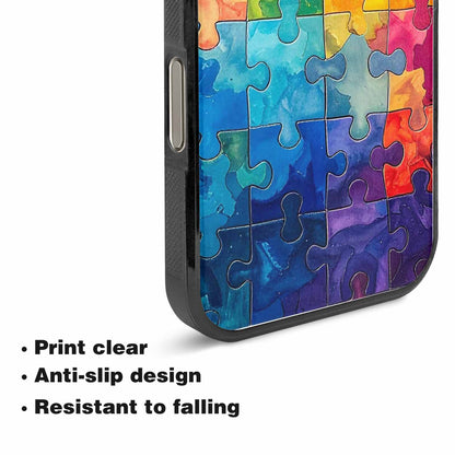 iPhone 15 Pro Max Case — Autism Puzzle Pieces Puzzle Piece Pattern, Customized Protective Case