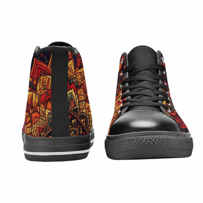 MEN'S Mandala Lions High Top Canvas Surreal Custom Shoes