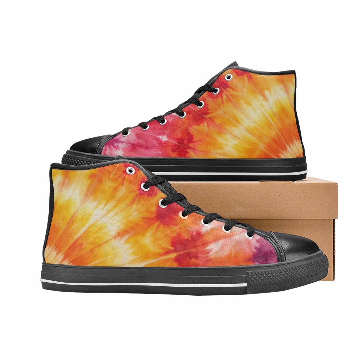 MEN'S Ombre Tie Dye Warm High Top Canvas Surreal Custom Shoes
