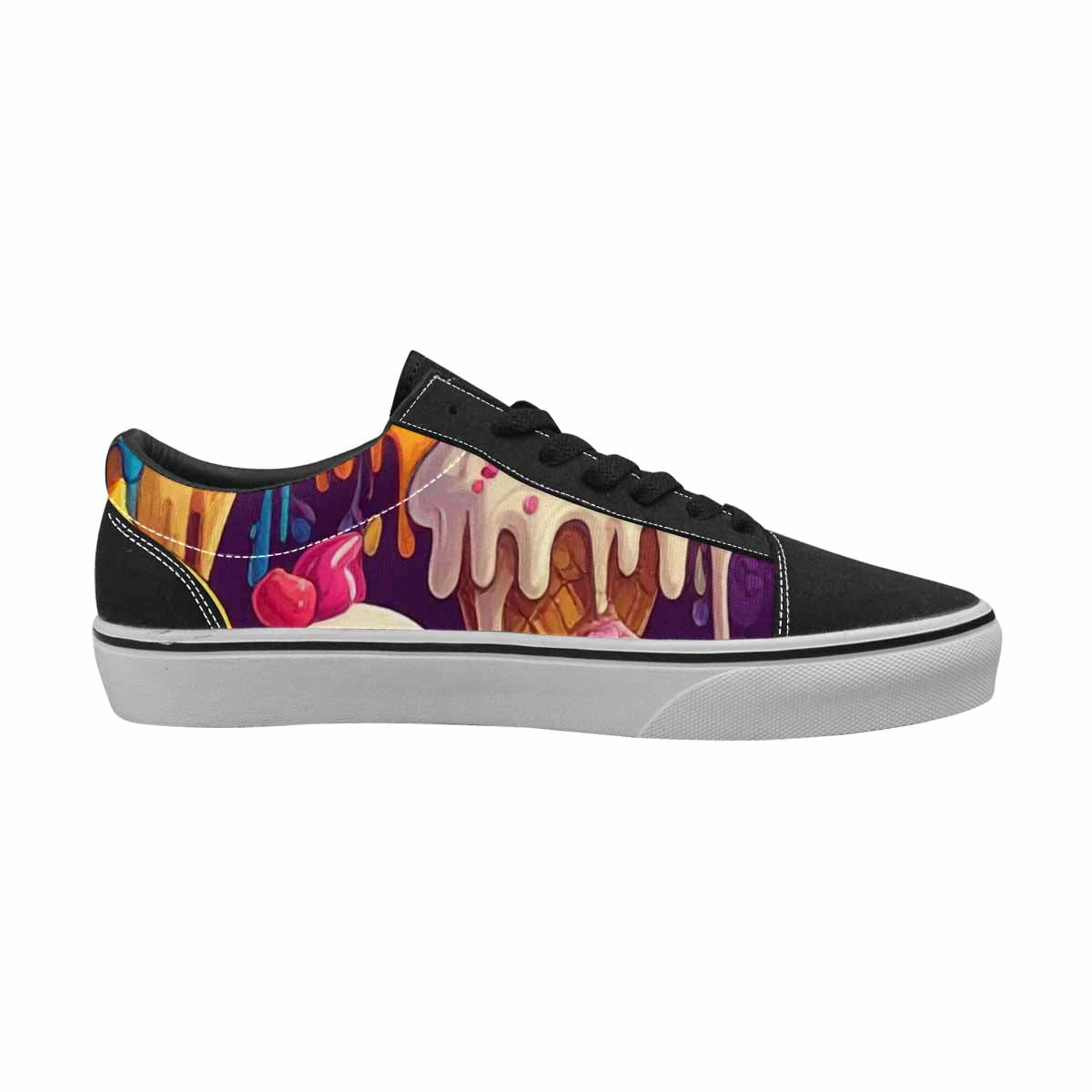 WOMEN'S Melting Ice Cream Monster Lace-Up Canvas Surreal Shoes