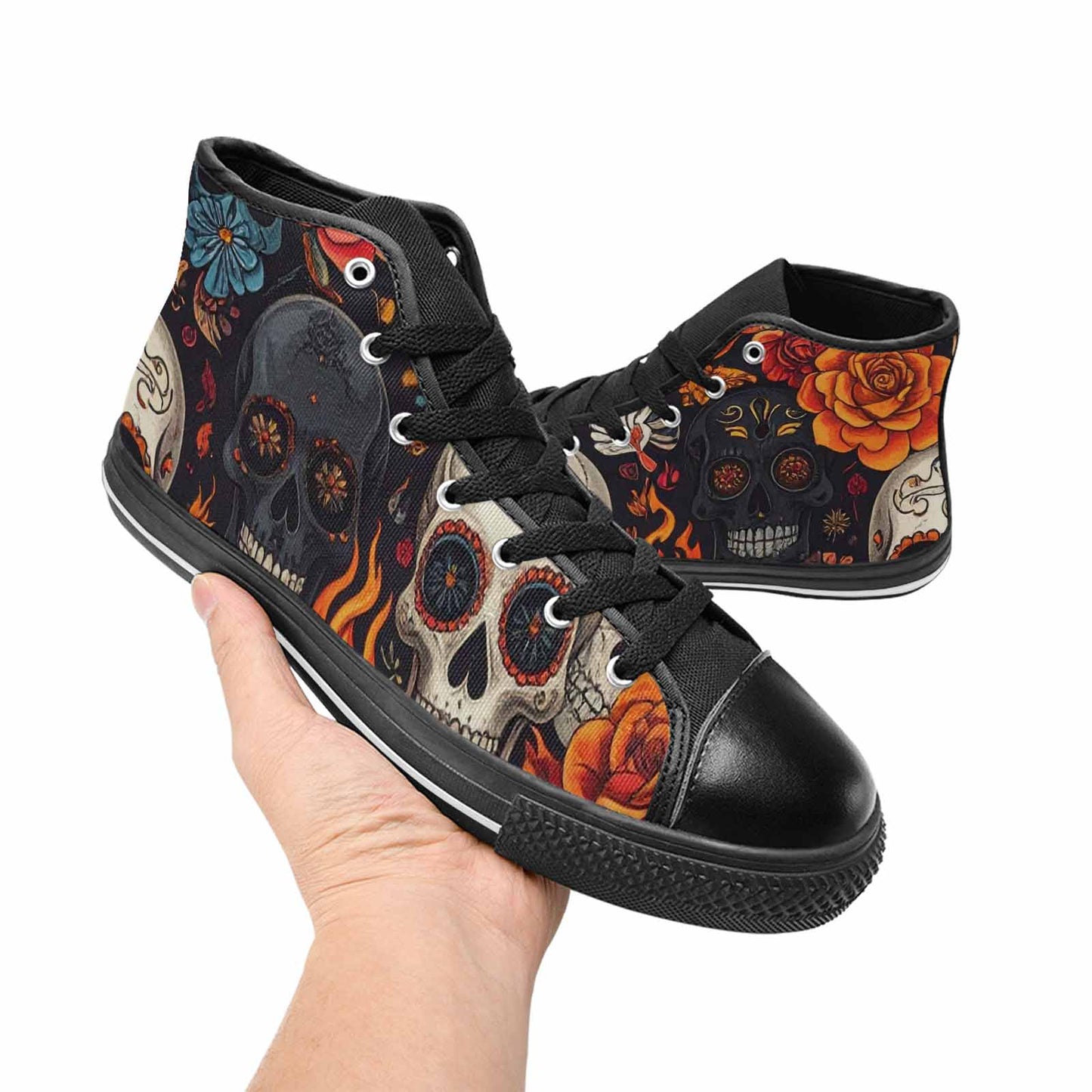 MEN'S Skull High Top Canvas Dreamcore Custom Sneakers