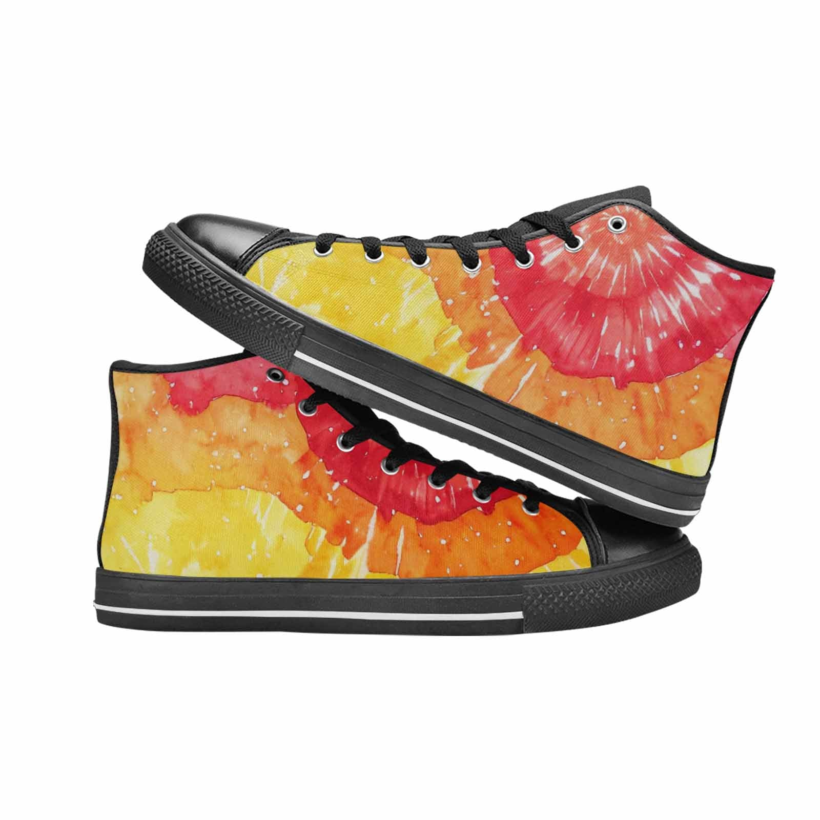 MEN'S Tie Dye - High Top Canvas Wallpaper Art Custom Shoes