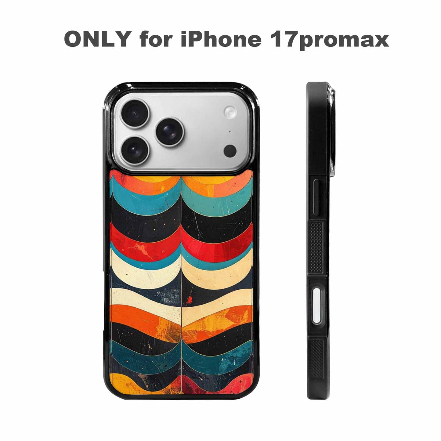 iPhone 17 Pro Max Case — Retro Wave Scallop Stripe Retro Vintage, Customized Protective Case
