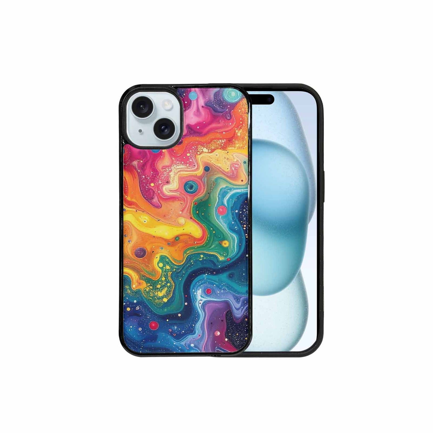 iPhone 15 Plus Case — Galaxy Art Colorful Cosmic Dust Small, Custom Phone Case