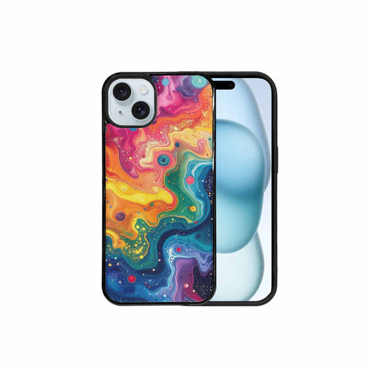 iPhone 15 Plus Case — Galaxy Art Colorful Cosmic Dust Small, Custom Phone Case