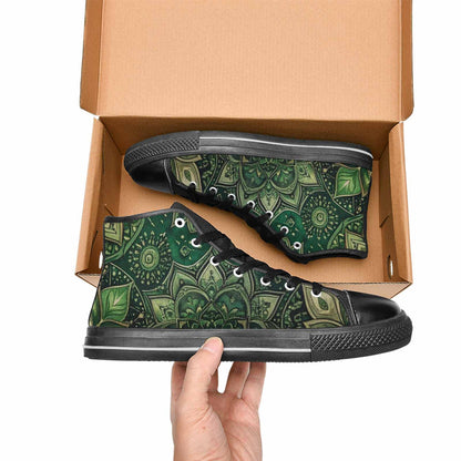 WOMEN'S Mandala High Top Canvas Neon Fantasy Shoes