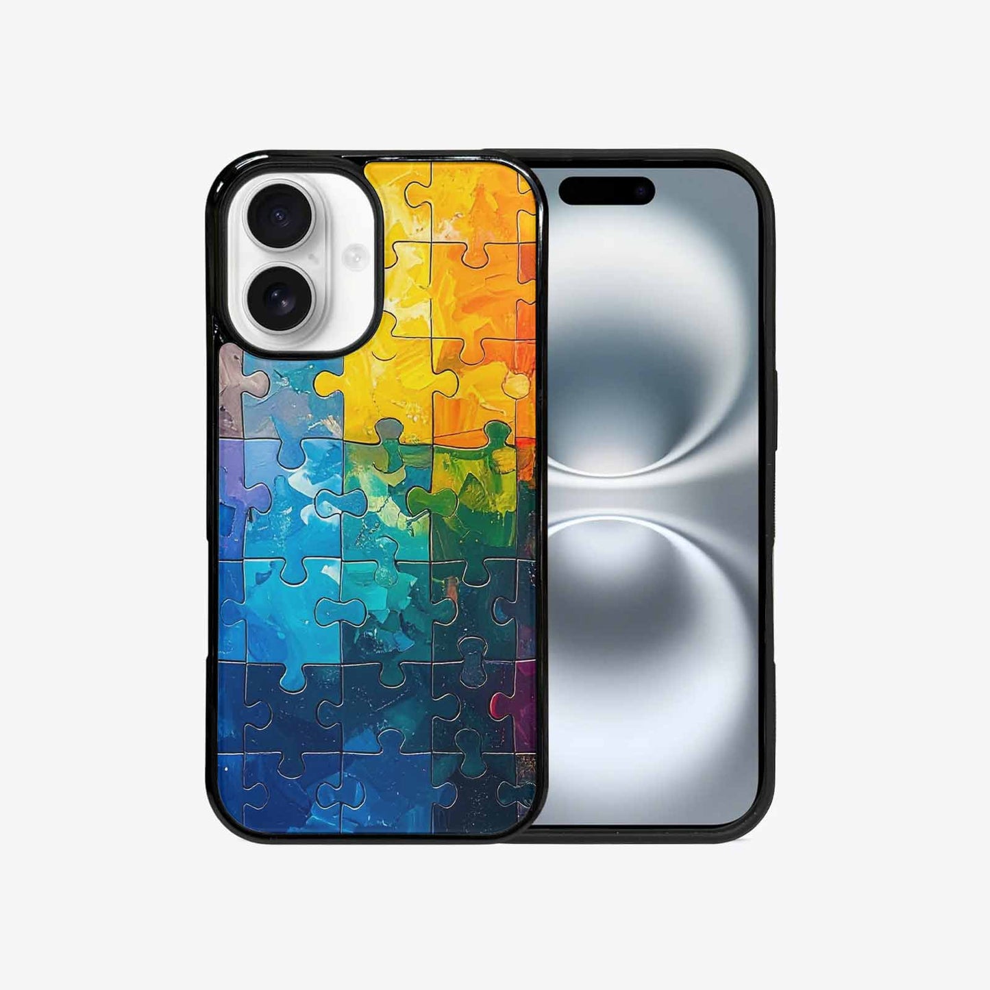 iPhone 16 Case — Autism Puzzle Pieces Puzzle Piece Pattern, Custom Phone Case
