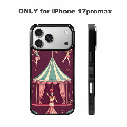 iPhone 17 Pro Max Case — Vintage Circus Art Pattern Retro Vintage, Custom Art Phone Cover