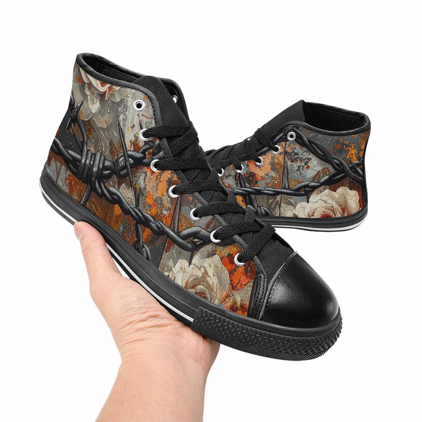 MEN'S Barbed Wire Chain High Top Canvas Dreamcore Custom Sneakers