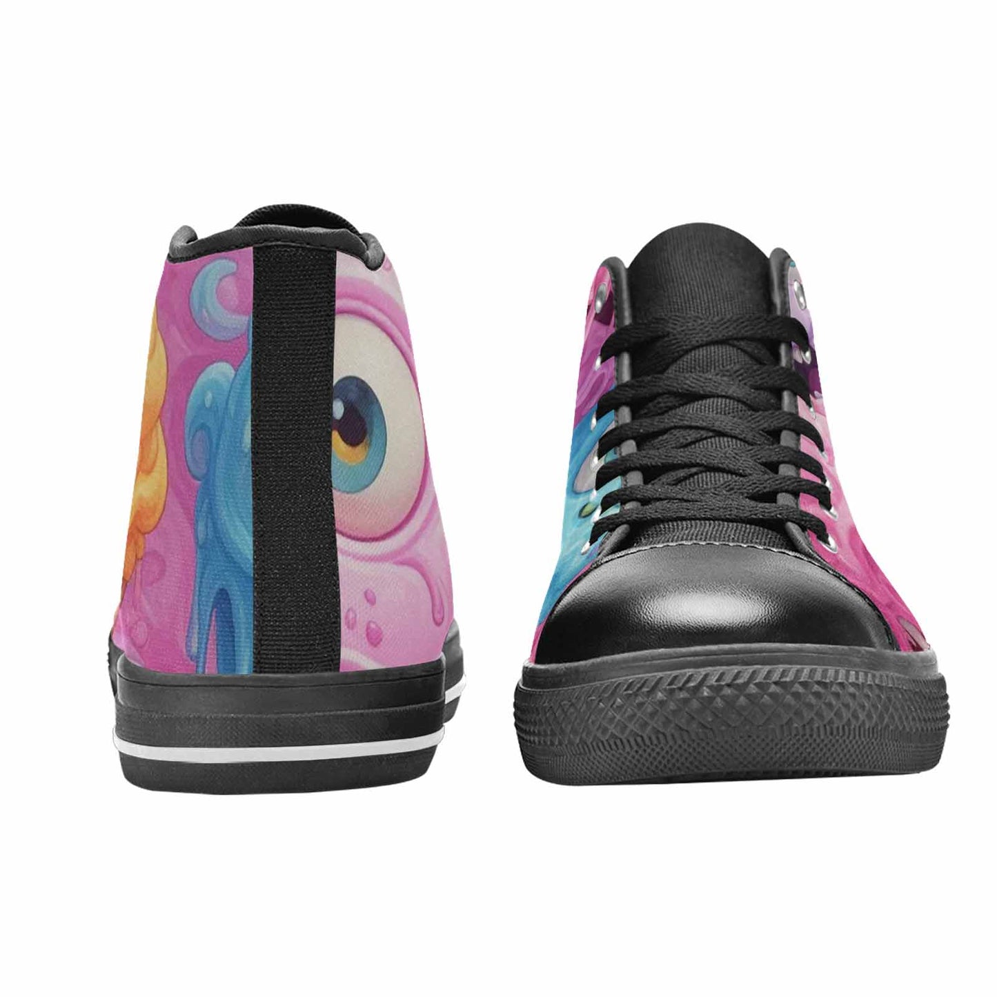 WOMEN'S Melting Icecream Cone Monster High Top Canvas Dreamcore Custom Sneakers