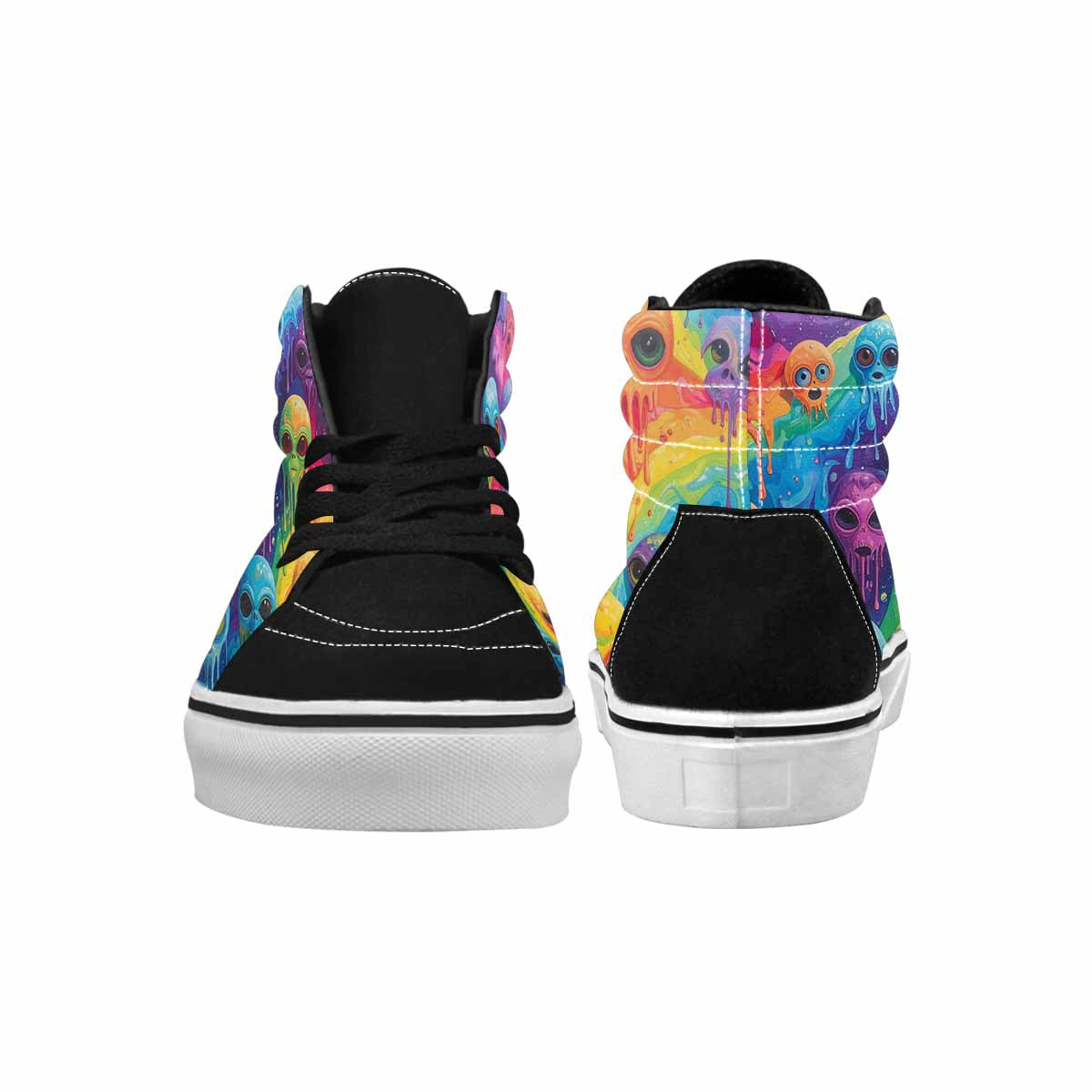 MEN'S Aliens  Tie Dye High Top Canvas Aesthetic Custom Shoes