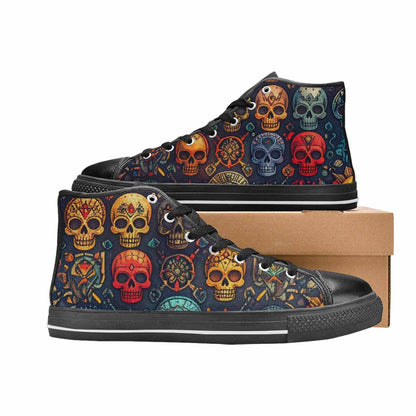 MEN'S Skulls - Tribal-Patterned- High Top Canvas Dreamcore Sneakers