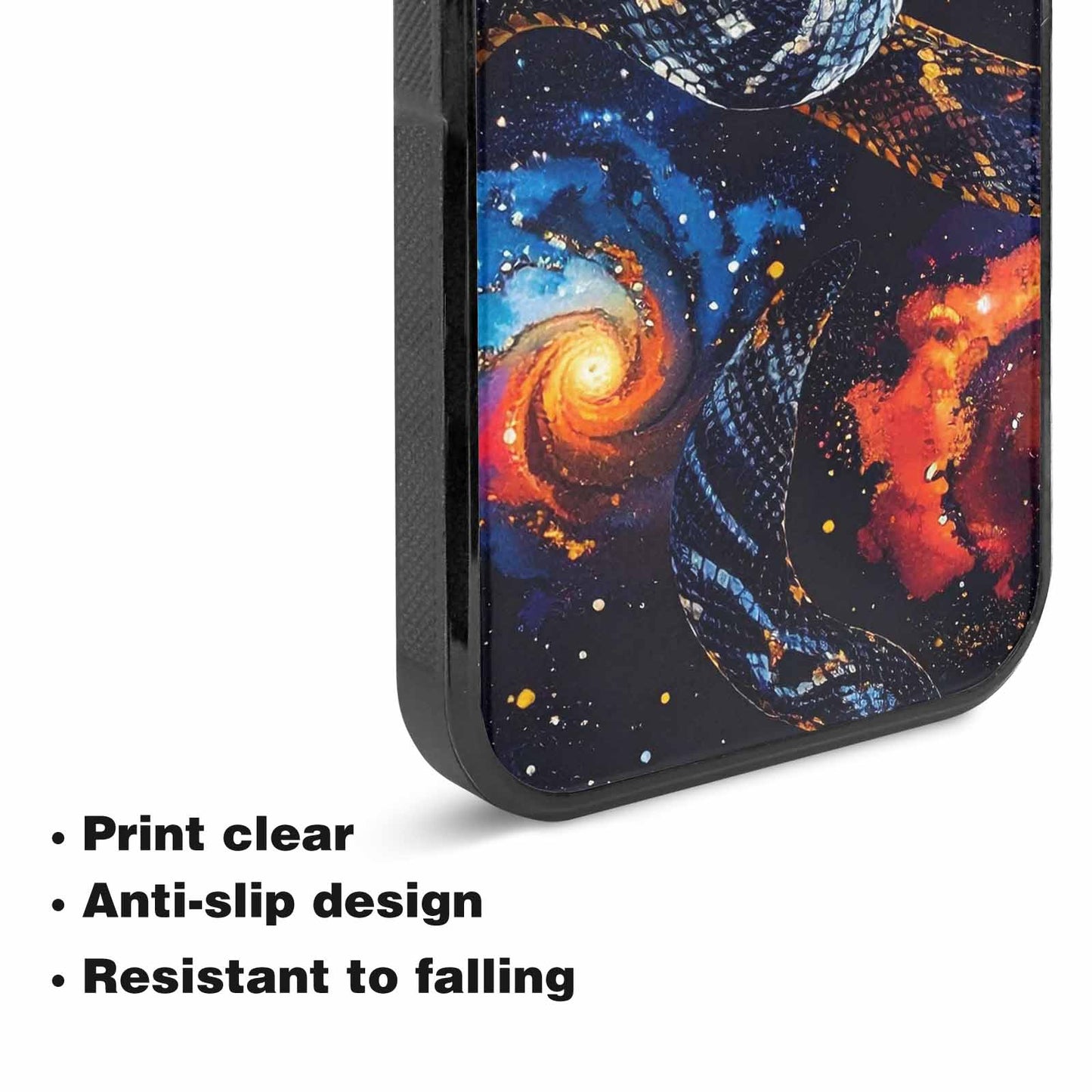 iPhone 15 Plus Case — Galaxy Snake Print, Customized Protective Case