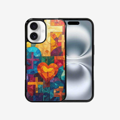 iPhone 16 Case — Faith Cross And Faith Icons Pattern, Personalized Phone Case