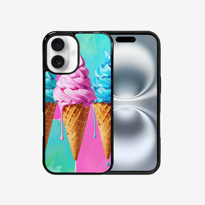 iPhone 16 Case — Collage Of Overlapping Waffle Cones Icecream, Custom Art Phone Cover