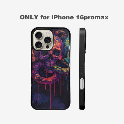 iPhone 16 Pro Max Case — Snakes And Skulls And Snakes Skulls, Custom Art Phone Cover