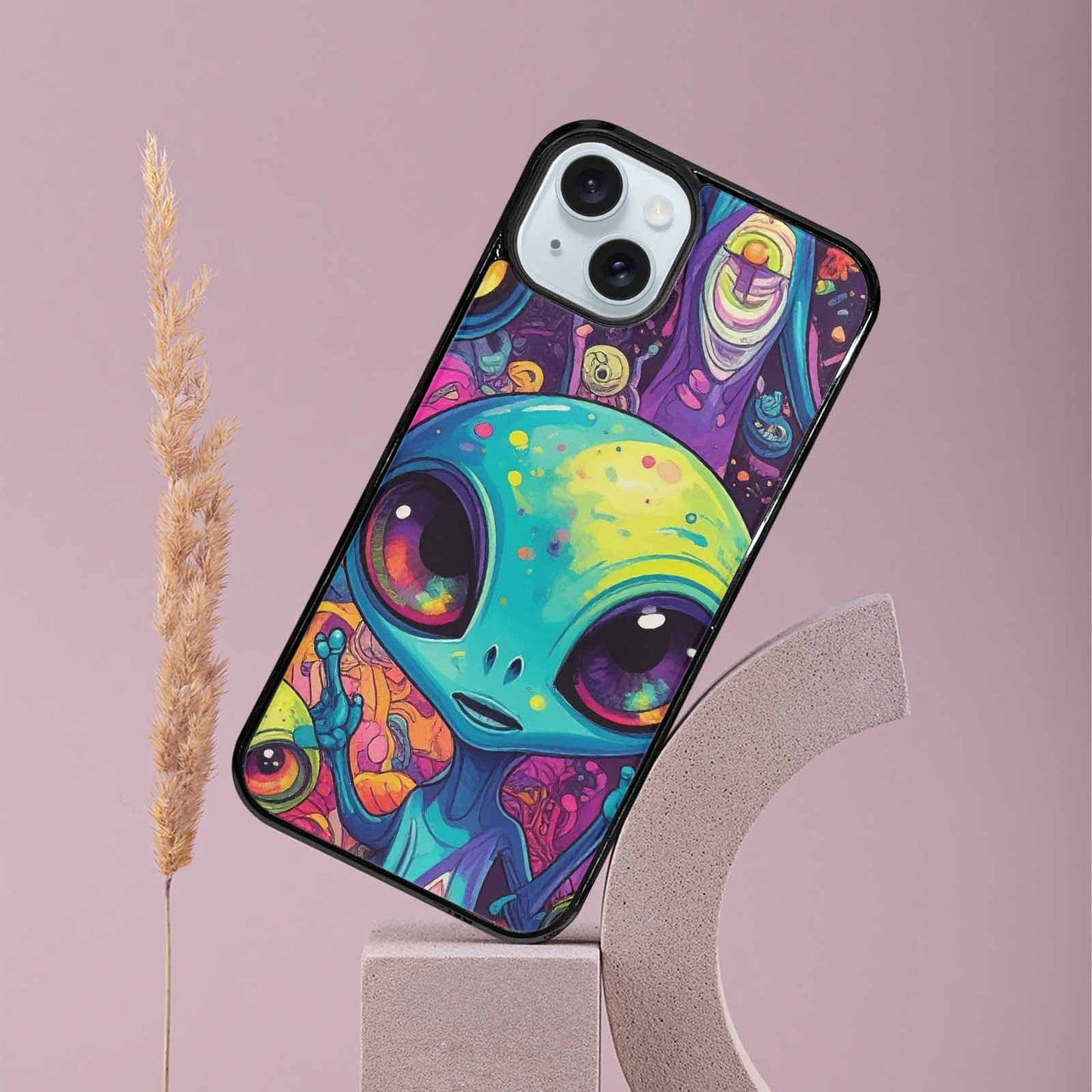 iPhone 15 Plus Case — Cartoon Alien Characters Personalized Phone Cover, Personalized Phone Case