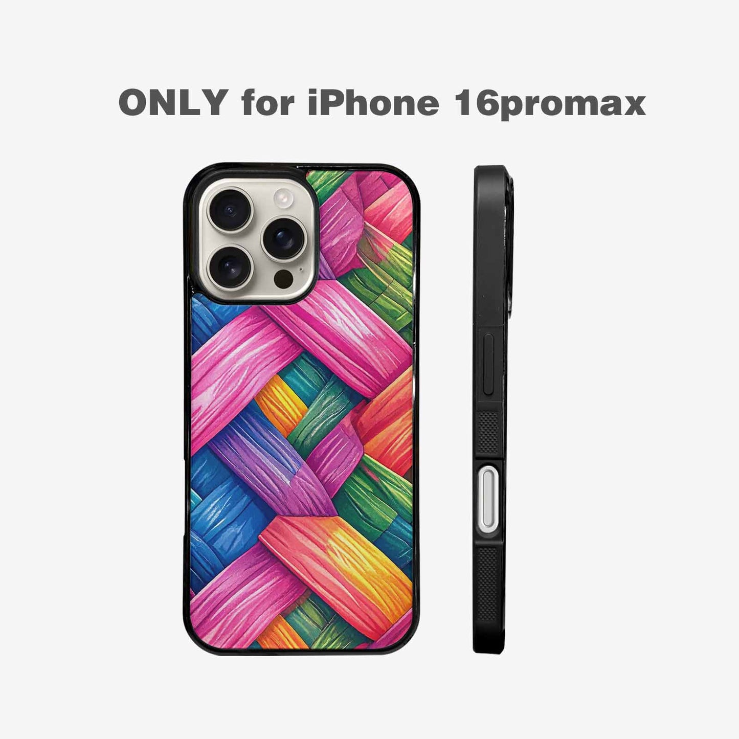 iPhone 16 Pro Max Case — Polysexual Flag Color Theme Small Rainbow, Custom Print Case Cover
