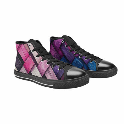 MEN'S Genderfluid Flag Color High Top Canvas Cottagecore Sneakers