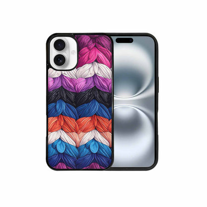 iPhone 16 Plus Case — Genderfluid Flag Color Theme Small Rainbow, Original Design Phone Case