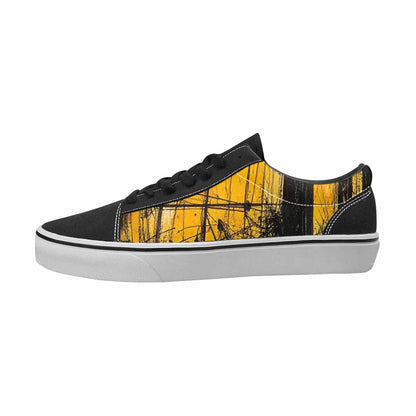 MEN'S Liminal Black & Red Ink Canvas Personalized Surreal Custom Sneakers