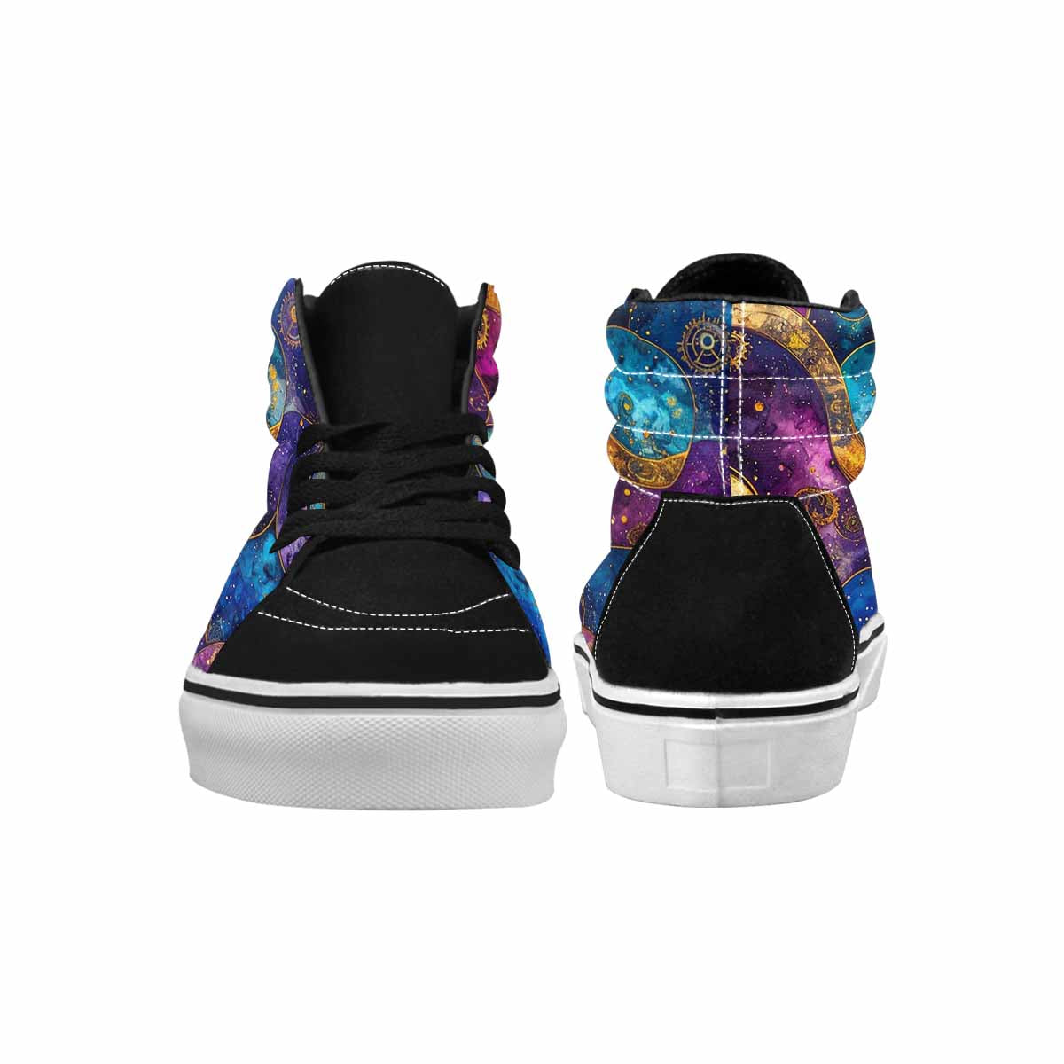 WOMEN'S Steampunk Galaxy High Top Canvas Vivid Custom Sneakers