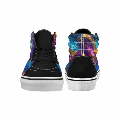 WOMEN'S Steampunk Galaxy High Top Canvas Vivid Custom Sneakers