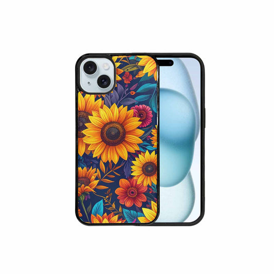 iPhone 15 Plus Case — Sunflower Skulls Print Custom, Personalized Phone Case
