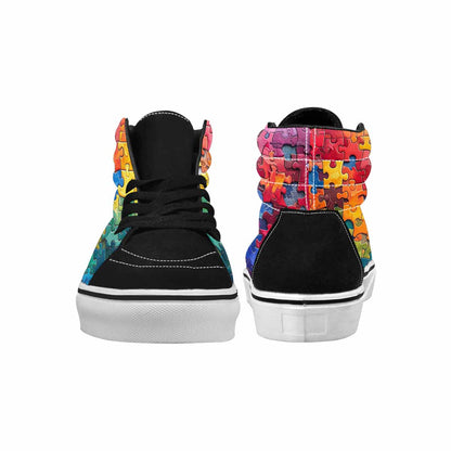 MEN'S Autism Puzzle Pieces High Top Canvas Kaleidoscope Custom Sneakers