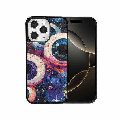 iPhone 15 Pro Max Case — Cartoon Eyeballs Galaxy Personalized Phone Cover, Custom Printed Phone Case