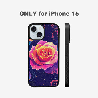 iPhone 15 Case — Rose Galaxy Art Seamless Pattern Vibrant, Custom Made Phone Cover