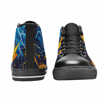 WOMEN'S Lightning Bolt High Top Canvas Aesthetic Custom Sneakers