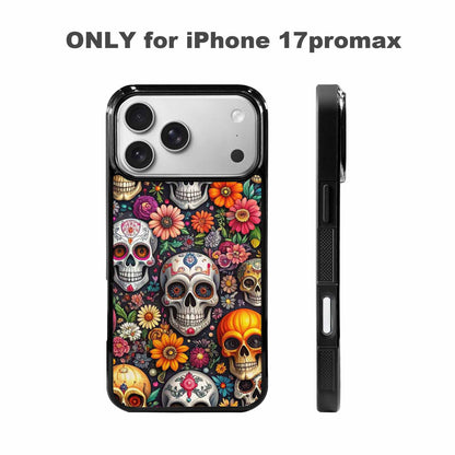iPhone 17 Pro Max Case — Greyscale Black And White Gothic Skulls, Personalized Phone Case