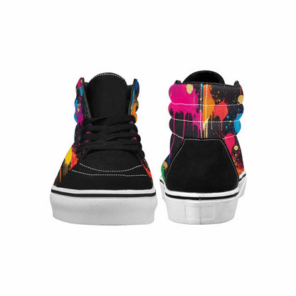 MEN'S Paint Splatter High Top Canvas Dark Academia Custom Shoes