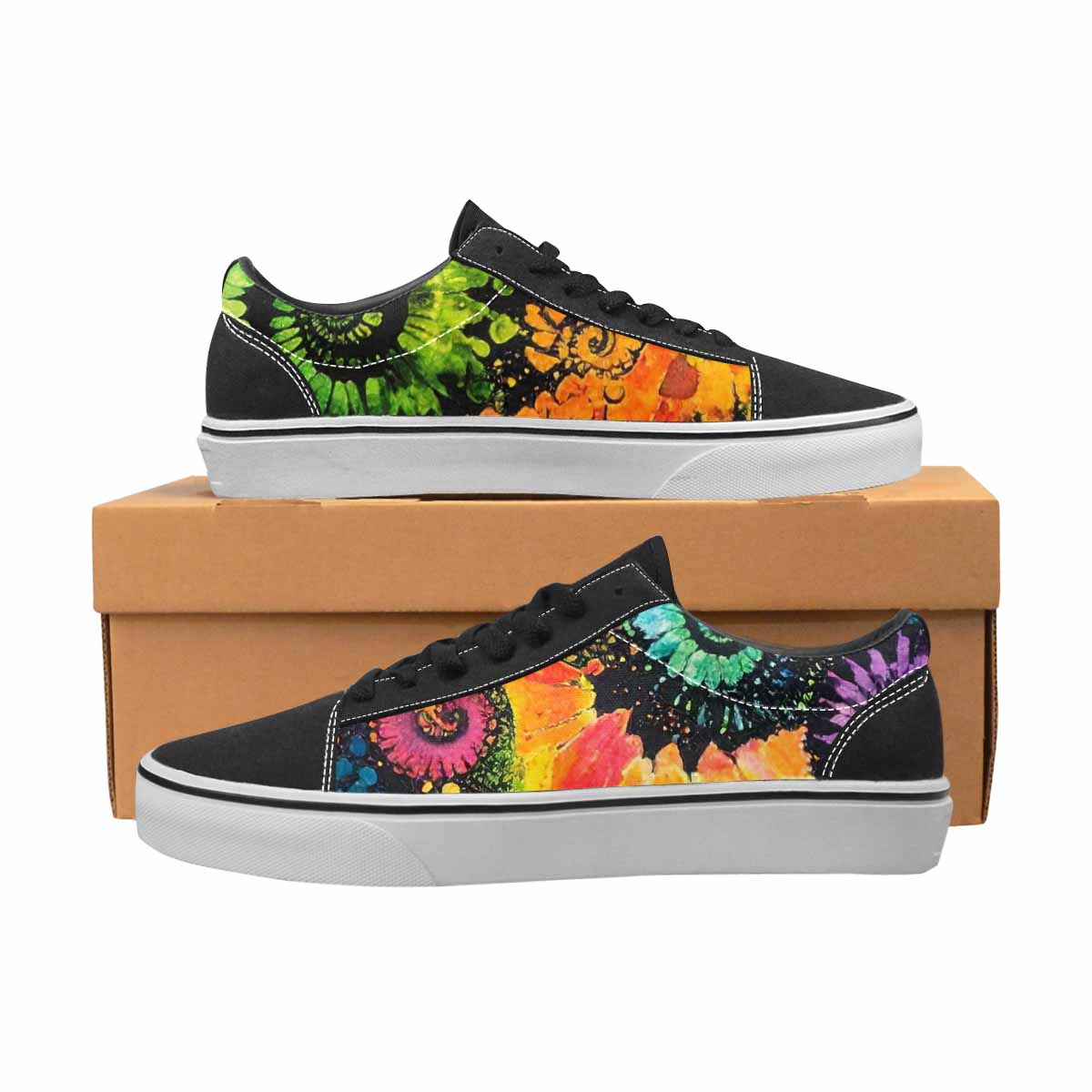 WOMEN'S Tie Lace-Up Canvas Vibrant Chaos Sneakers