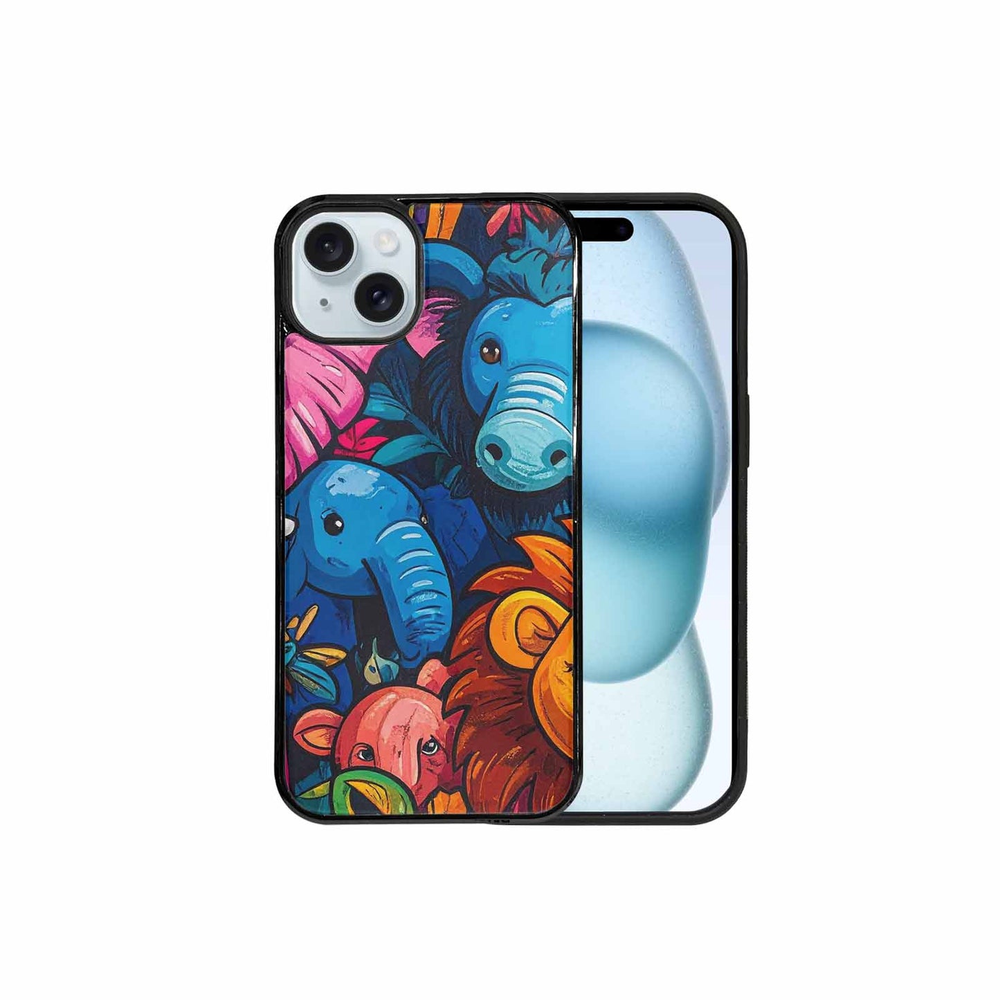 iPhone 15 Plus Case — Cartoon Animal Characters, Custom Phone Case