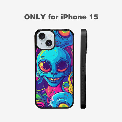 iPhone 15 Case — Alien Ufo Cartoon, Customized Protective Case