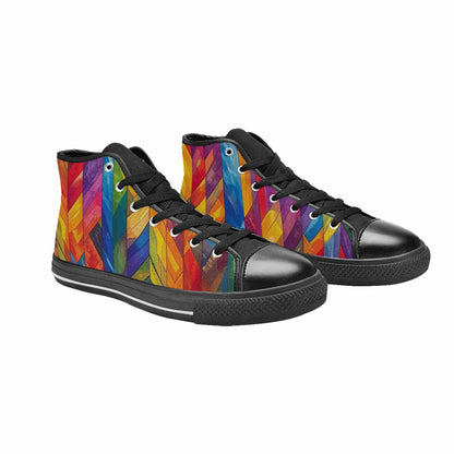 MEN'S Transgender Flag Color High Top Canvas Grunge Custom Shoes
