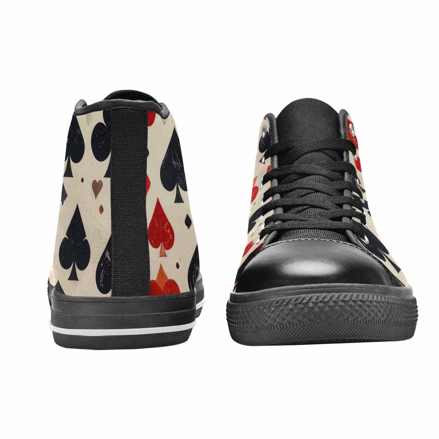 WOMEN'S Playing Card Suit High Top Canvas Vivid Custom Sneakers