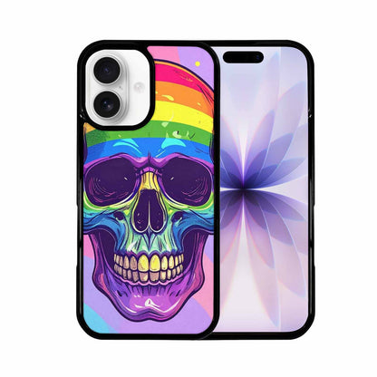 iPhone 17 Case — Rainbow Pride Skull Seamless Gothic Skulls, Personalized Phone Case