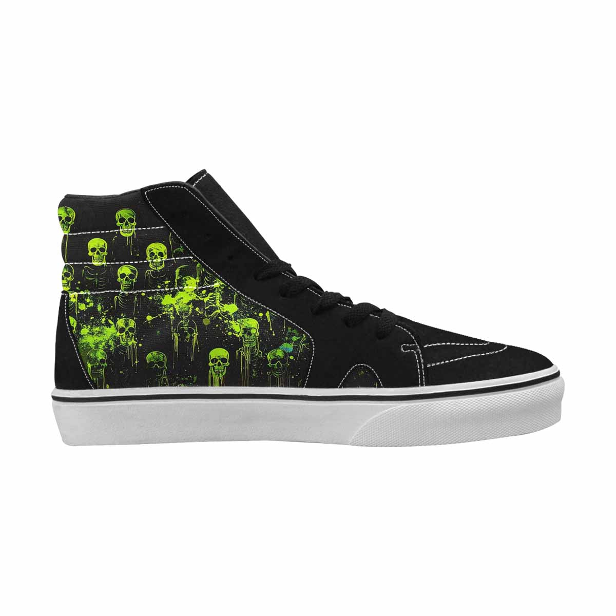 MEN'S Skeletons × Neon Green High Top Canvas Neon Fantasy Shoes