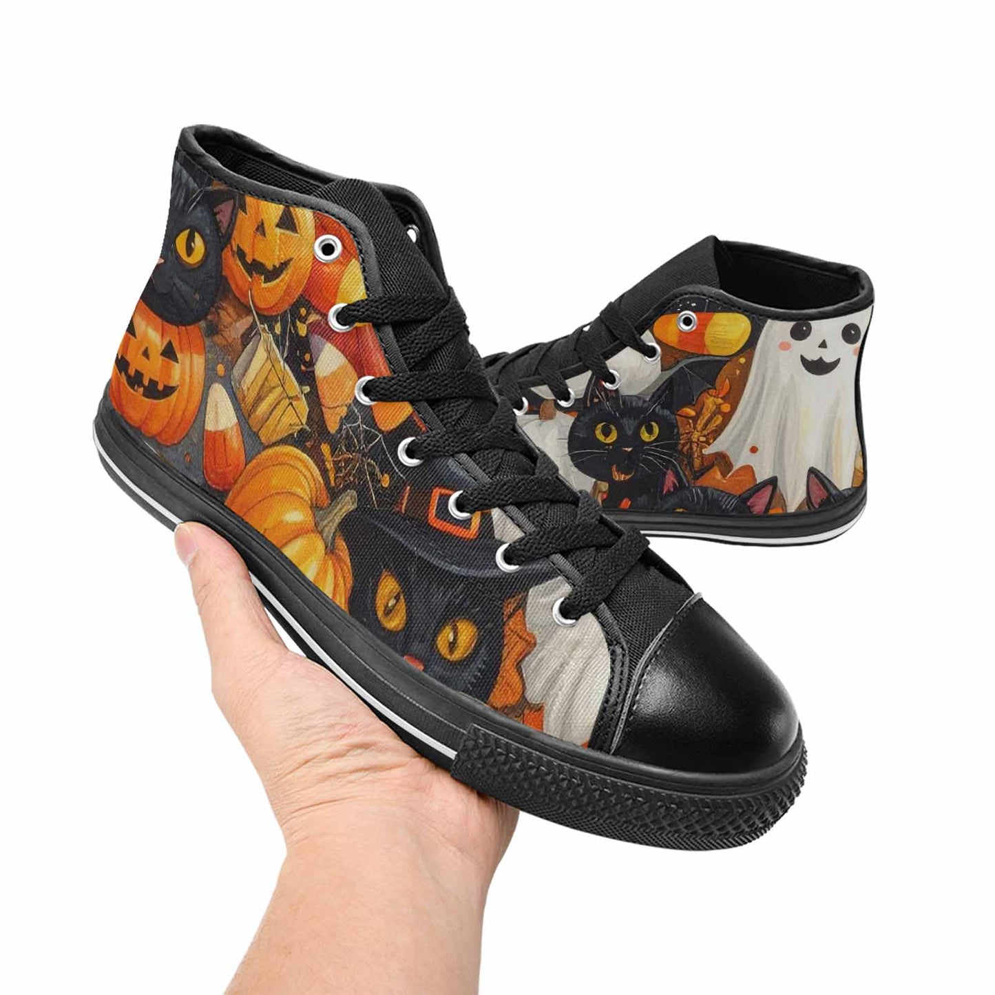 MEN'S Halloween High Top Canvas Wallpaper Art Custom Shoes