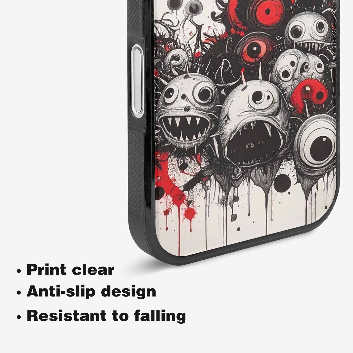 iPhone 16 Plus Case — Multi Eye Monster Black Red Ink, Custom Art Phone Cover